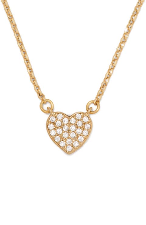Pavé Heart Mini Pendant Necklace
