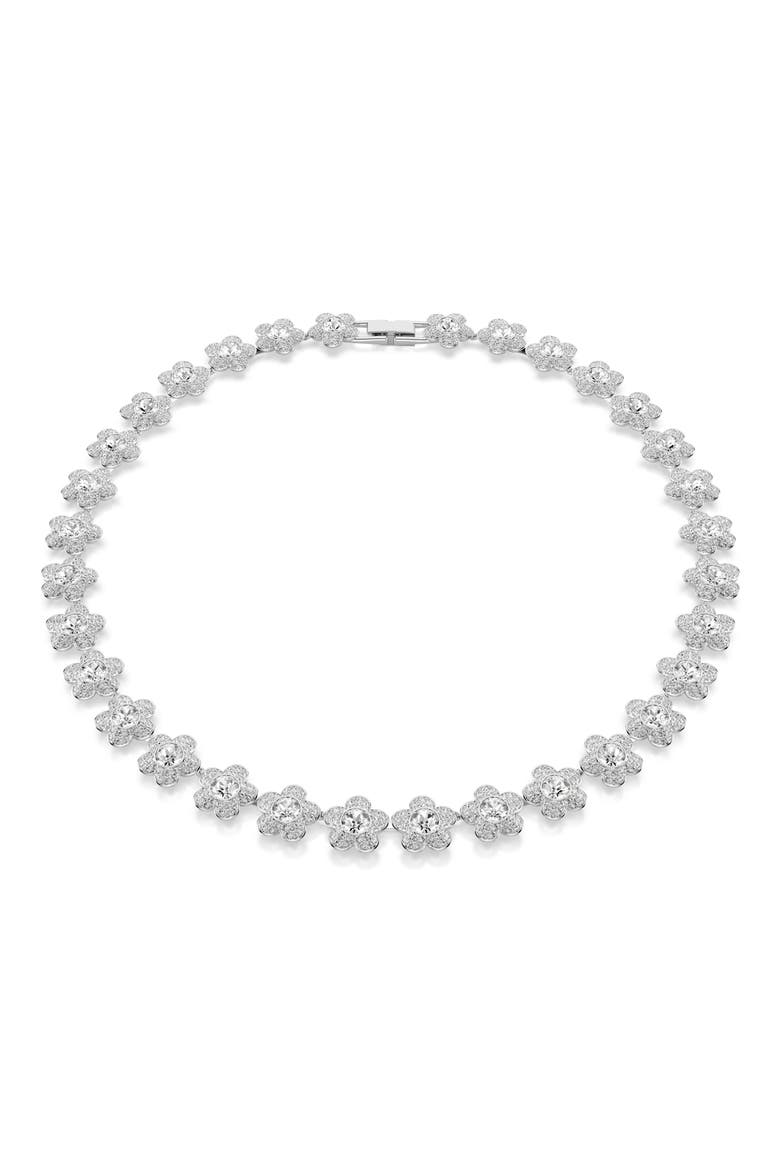 x Ariana Grande Crystal Collar Necklace, Main, color, SILVER/ WHITE