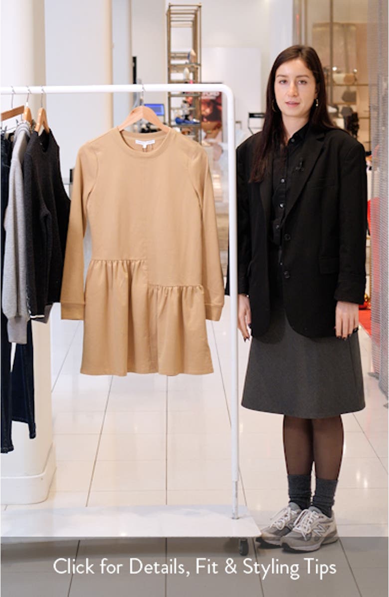 Ruffle Hem Long Sleeve Knit Dress, sales video thumbnail