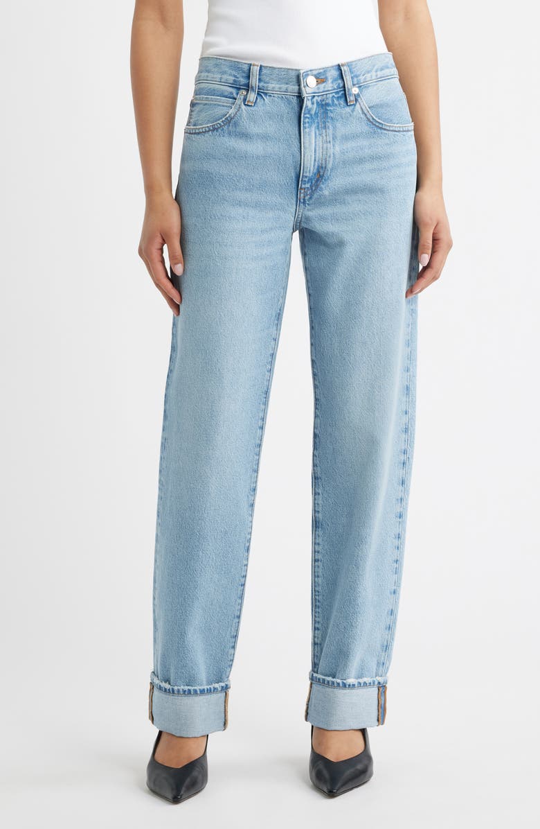 FRAME The Hang Cuffed Straight Leg Jeans, Main, color, Brine