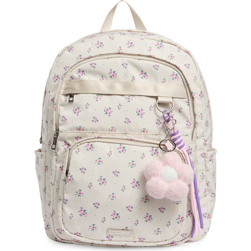 Madden Girl Polka Dot Nylon Dome Backpack in Cream Floral at Nordstrom Rack