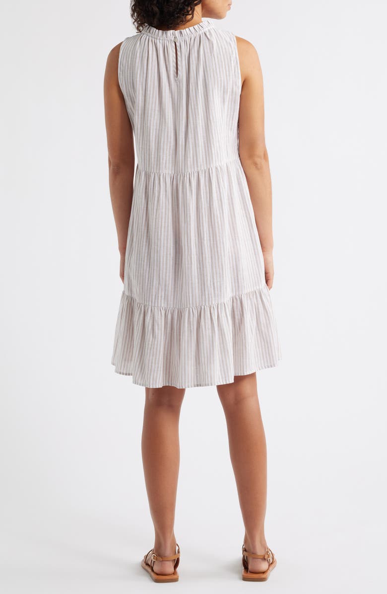 beachlunchlounge Saison Sleeveless Tiered Linen & Cotton Dress, Alternate, color,
