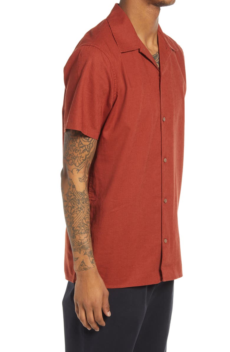 Treasure & Bond Short Sleeve Linen & Cotton Button-Up Camp Shirt, Alternate, color, 