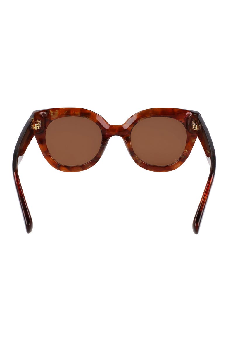 Heritage 49mm Small Round Sunglasses, Alternate, color, TEXTURED BROWN
