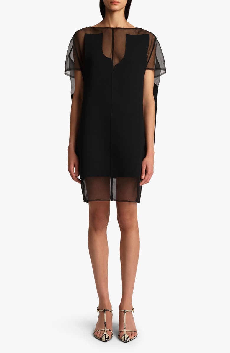 Khaite Winona Double Face Crepe & Organza Minidress, Main, color, 