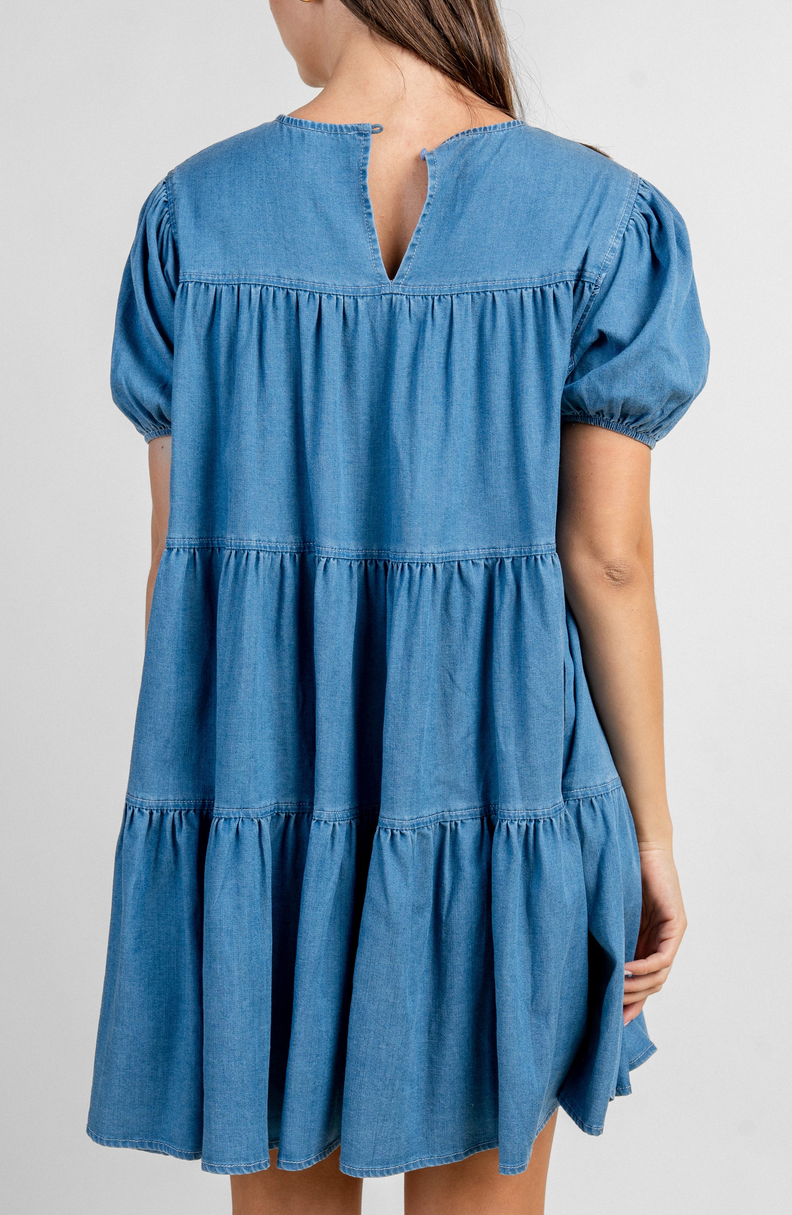 Tiered Chambray Dress - image 2