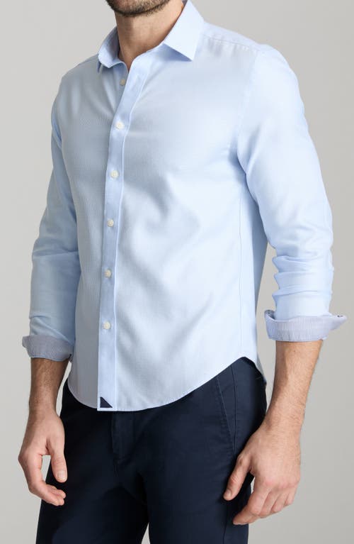 Untuckit Burke Solid Wrinkle Free Cotton Dobby Button-up Shirt In Light Blue