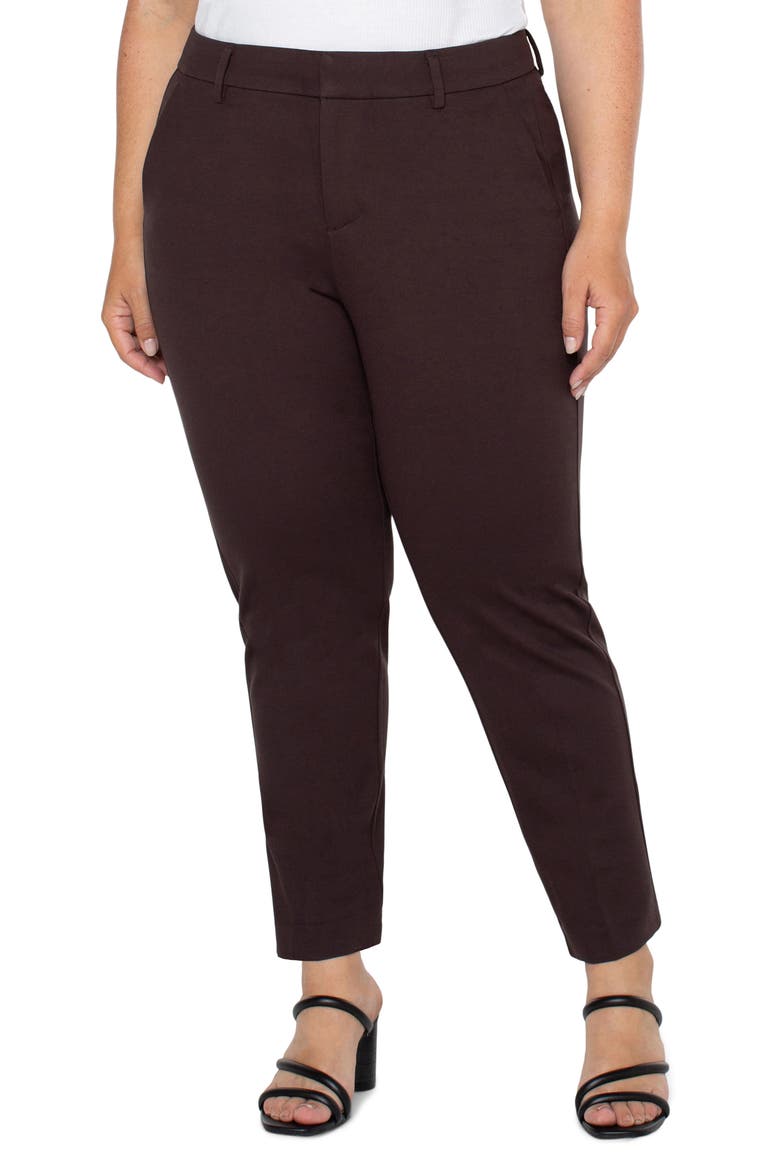 Liverpool Kelsey Ponte Knit Trousers, Main, color, JAVA