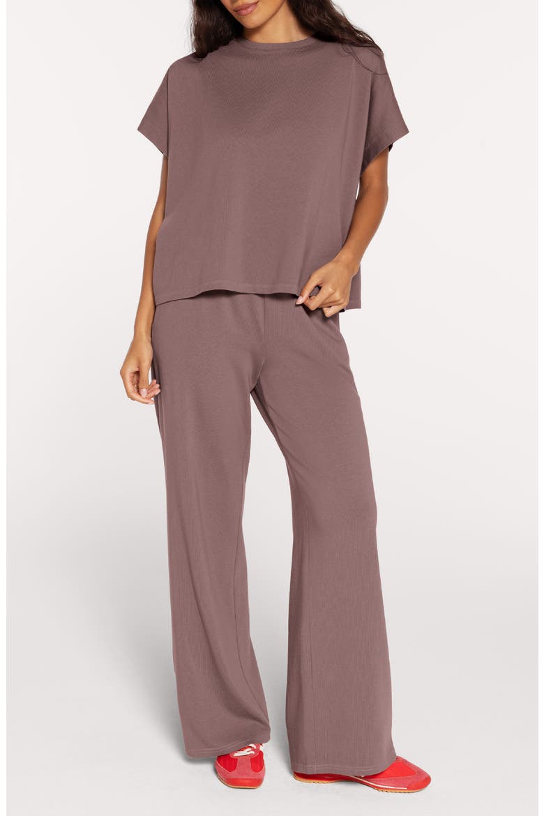 Muscle T-Shirt & Sweatpants Set, Main, color, COCOA