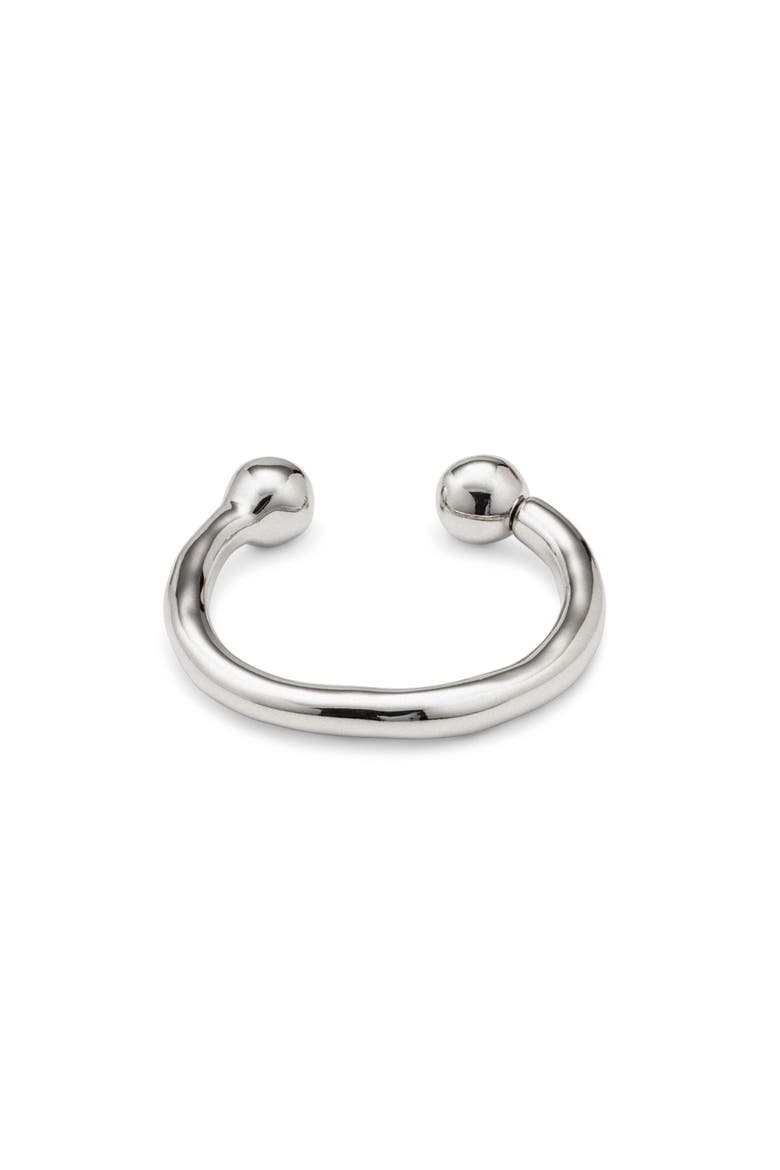 Double Bead Bangle, Main, color, Silver
