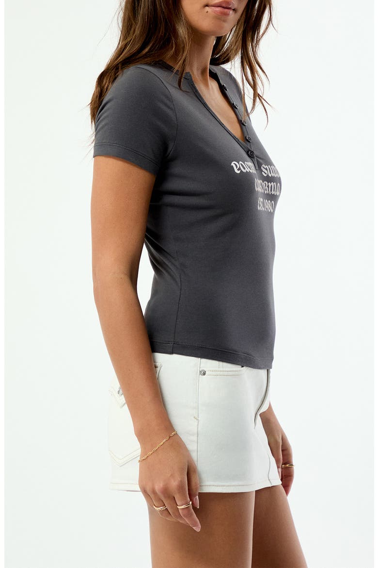 Logo Henley T-Shirt, Alternate, color, DARK GRAY