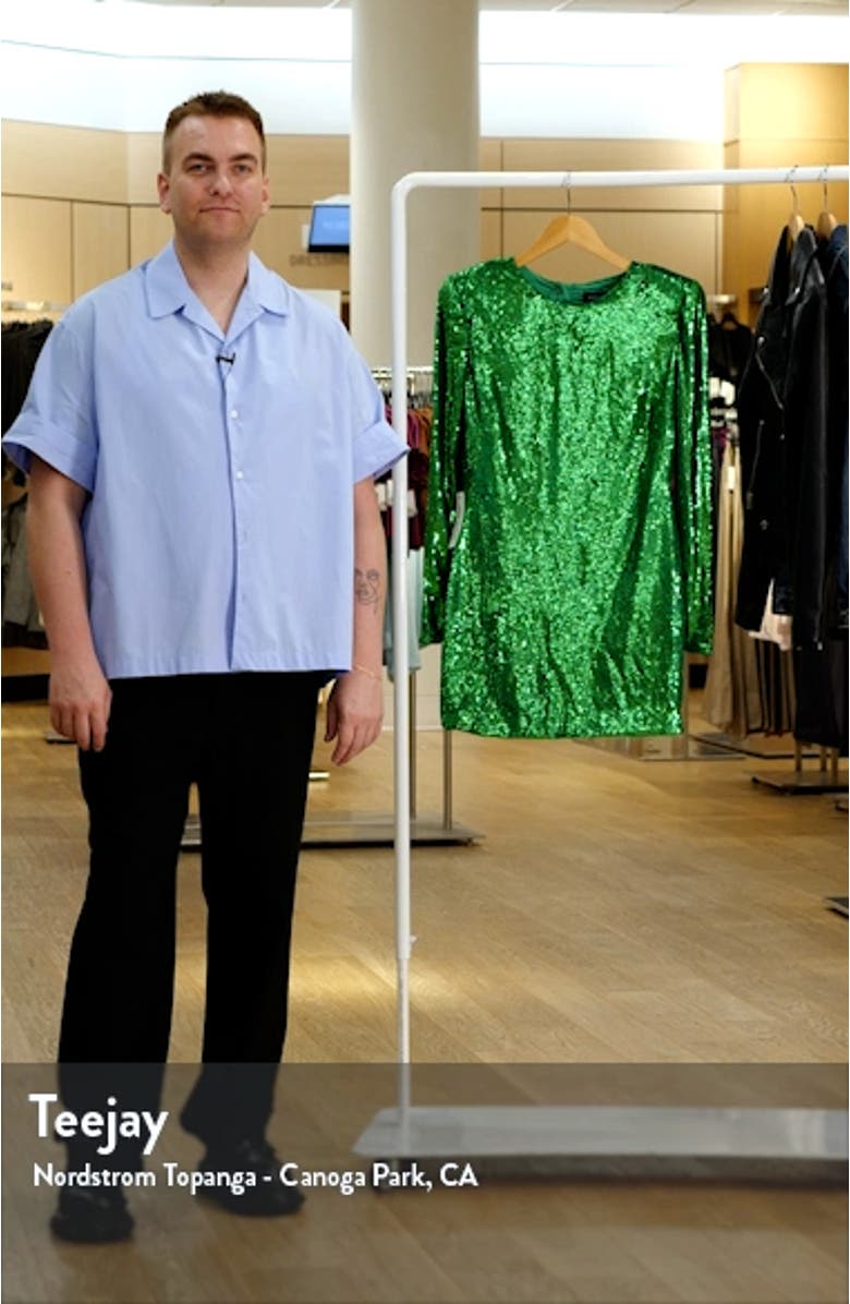 Alessia Sequin Long Sleeve Minidress, sales video thumbnail