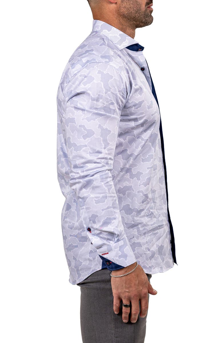 Maceoo Einstein Marthyr 0306 Contemporary Fit Button-Up Shirt, Alternate, color, White/Grey