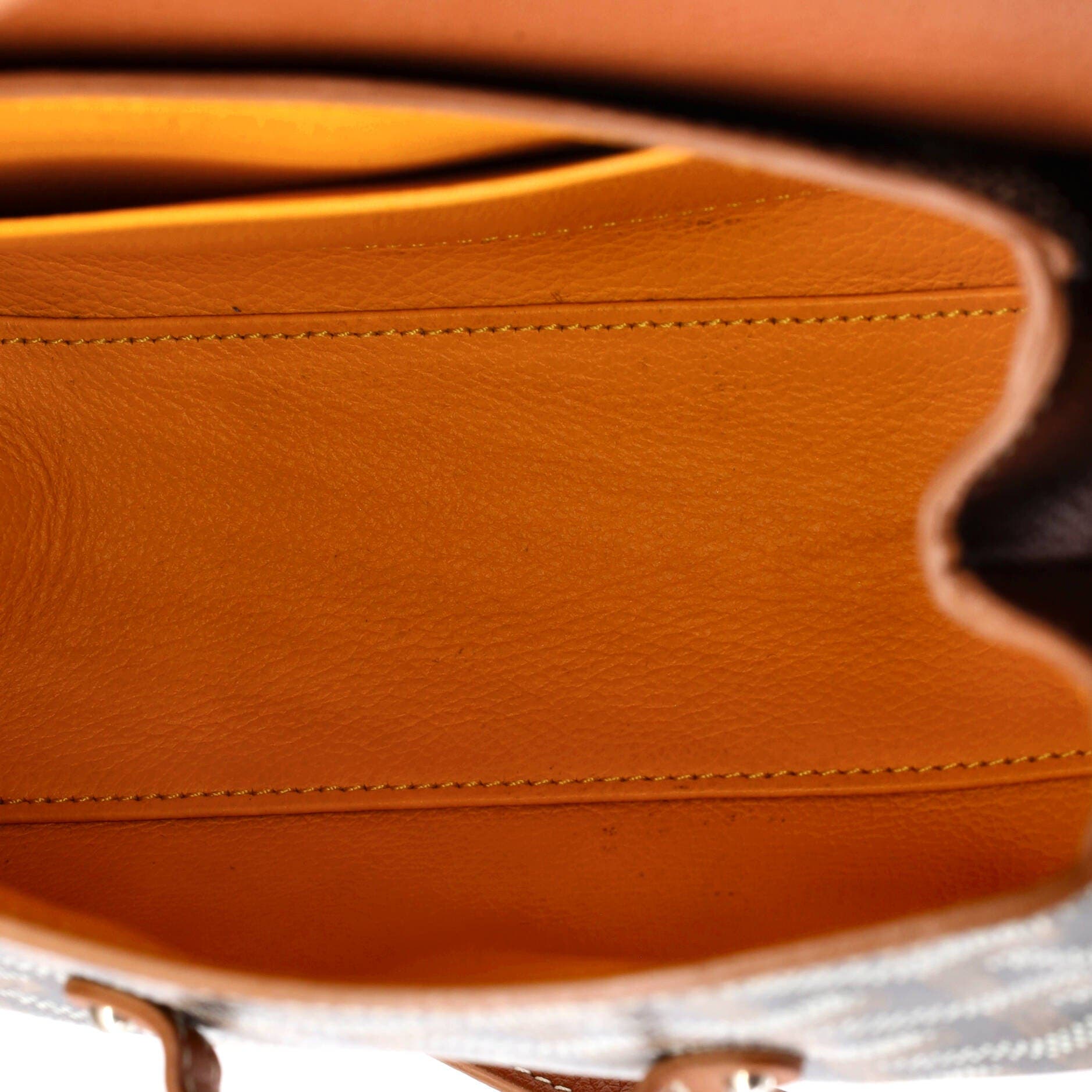 Pre-Owned Goyard Saigon Top Handle Bag Coated Canvas with Leather Mini, Alternate, color, Brown