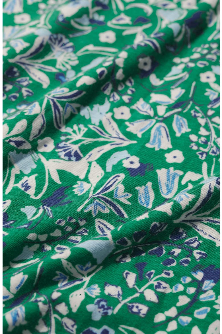 April Floral Stretch Organic Cotton Midi Dress, Alternate, color, WOODLAND FLORAL DARK STEM