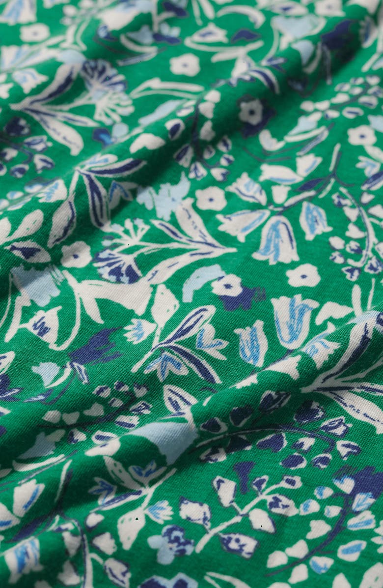 Seasalt Cornwall April Floral Stretch Organic Cotton Midi Dress, Alternate, color, Woodland Floral Dark Stem