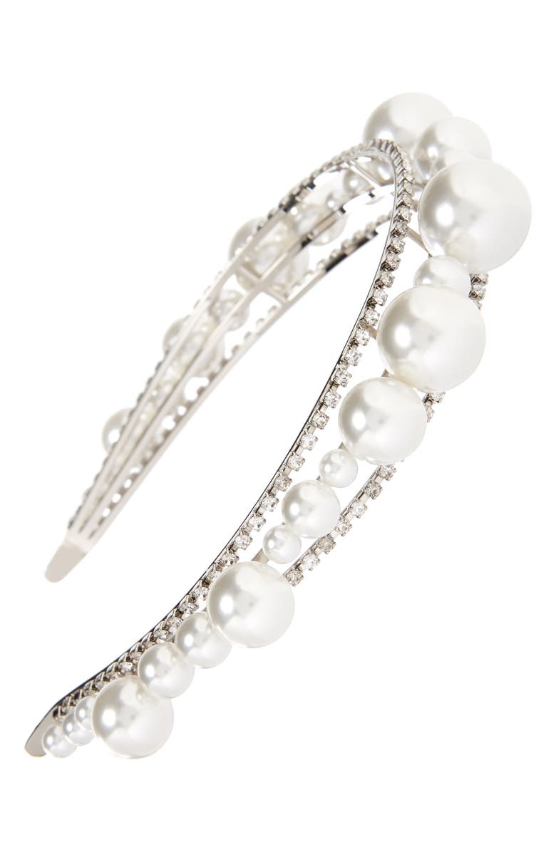 Givenchy Givency Ariana Imitation Pearl & Crystal Headband, Main, color, 