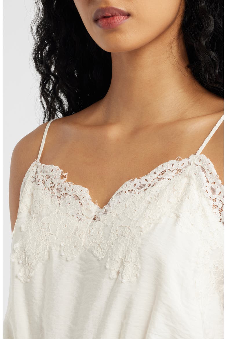 Wide Leg Lace & Satin Jumpsuit, Alternate, color, EGRET