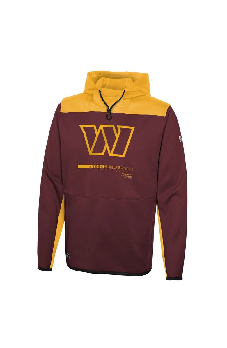 New Era Men's New Era Burgundy Washington Commanders Combine Authentic Hard Hitter Pullover Hoodie, Alternate, color,