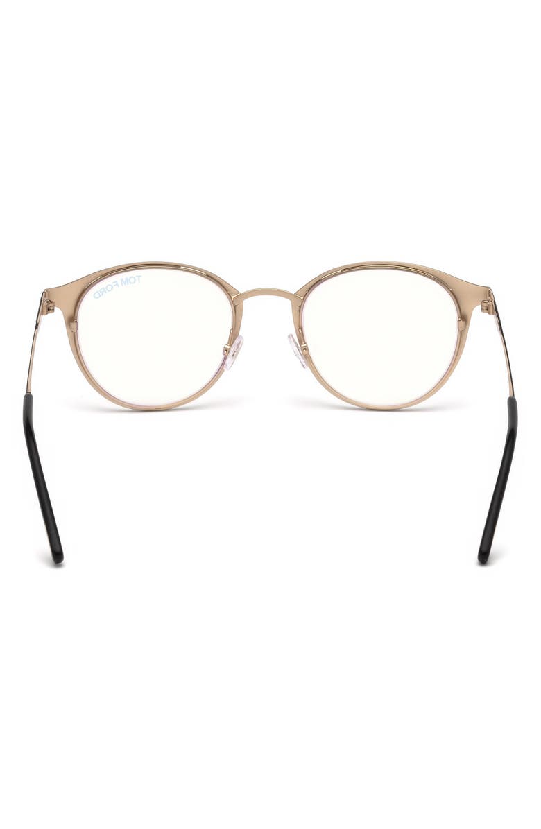 TOM FORD 49mm Small Oval Optical Glasses, Alternate, color, Matte Black