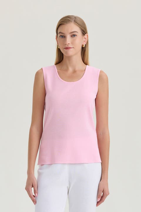 Mid Length Scoop Neck Knit Tank
