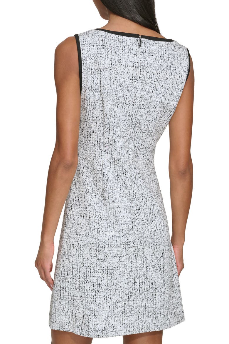 Scuba Crepe Shift Dress, Alternate, color, SOFT WHITE BLACK