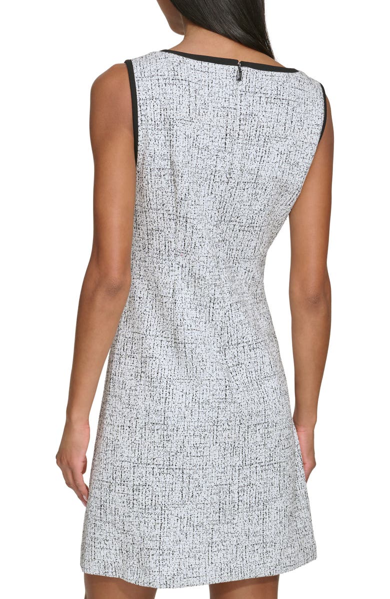 KARL LAGERFELD Scuba Crepe Shift Dress, Alternate, color, Soft White Black