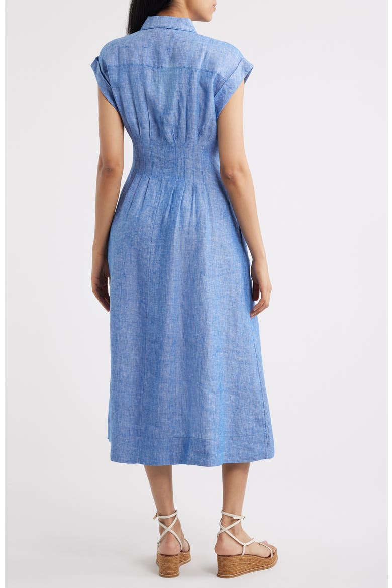 linen shirt dress knee length Women's Cotton Linen Shirt Dress Button Down Long Sleeve Collared Knee Length Blouse Dress Plain Casual Pockets Dress
