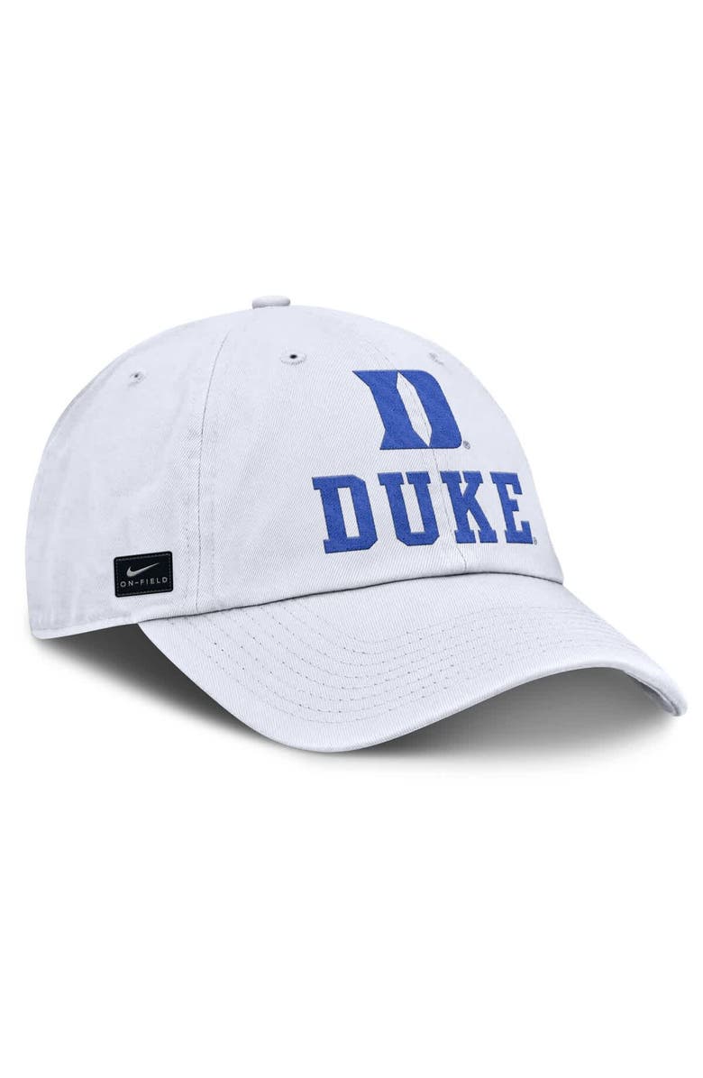 Nike Men's Nike White Duke Blue Devils 2025 Sideline Club Adjustable Hat, Alternate, color, 