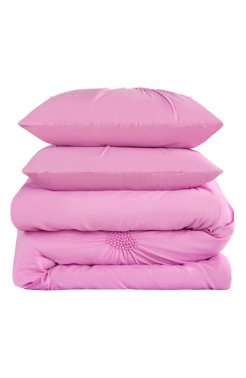 Juicy Couture Amora Gathered Heart Comforter & Sham Set In Pink