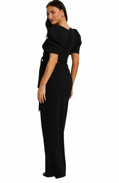 Quiz Puff Sleeve Maxi Dress In Black