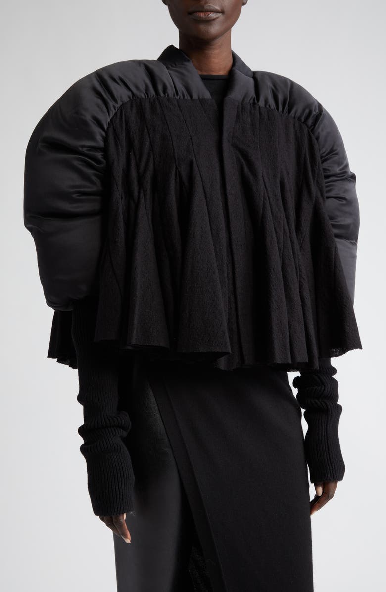 Rick Owens Duvetessa Mixed Media Crop Jacket, Alternate, color,