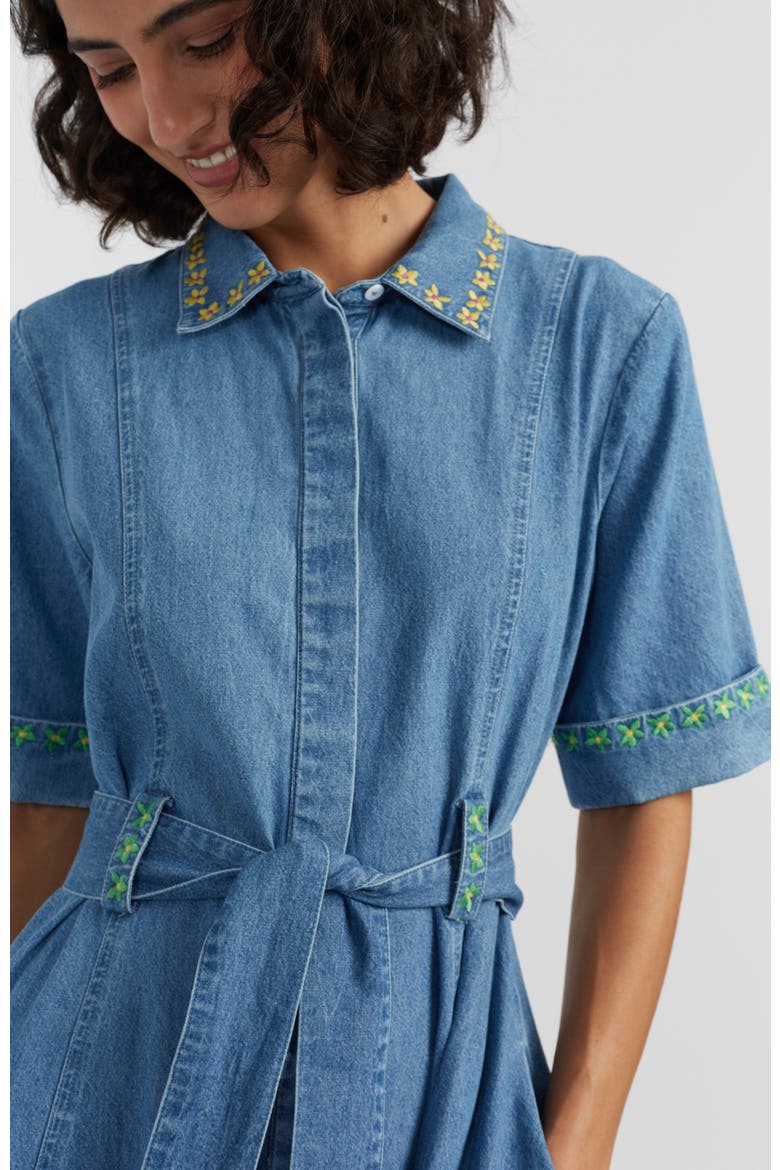 Chambray Buttercup Shirt Dress, Alternate, color, Spring Blue