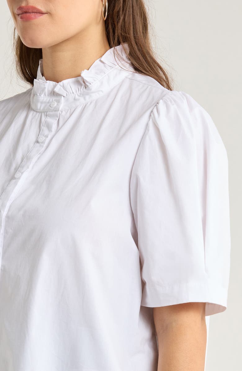 SUGARLIPS Finley Ruffle Puff Sleeve Shirt, Alternate, color, White