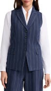Jones New York Pinstripe Linen & Cotton Vest