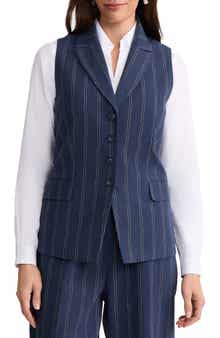 Pinstripe Linen & Cotton Vest