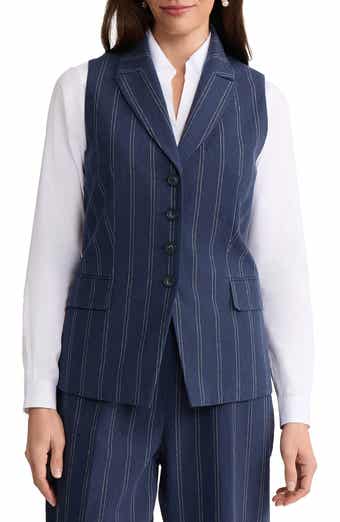 Pinstripe Linen & Cotton Vest