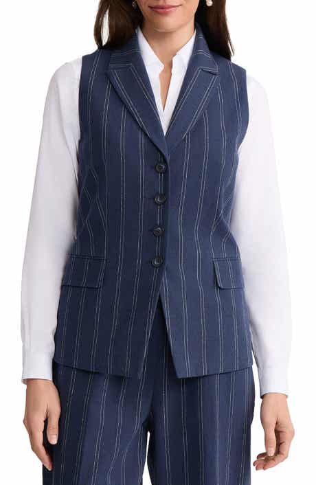 Pinstripe Linen & Cotton Vest
