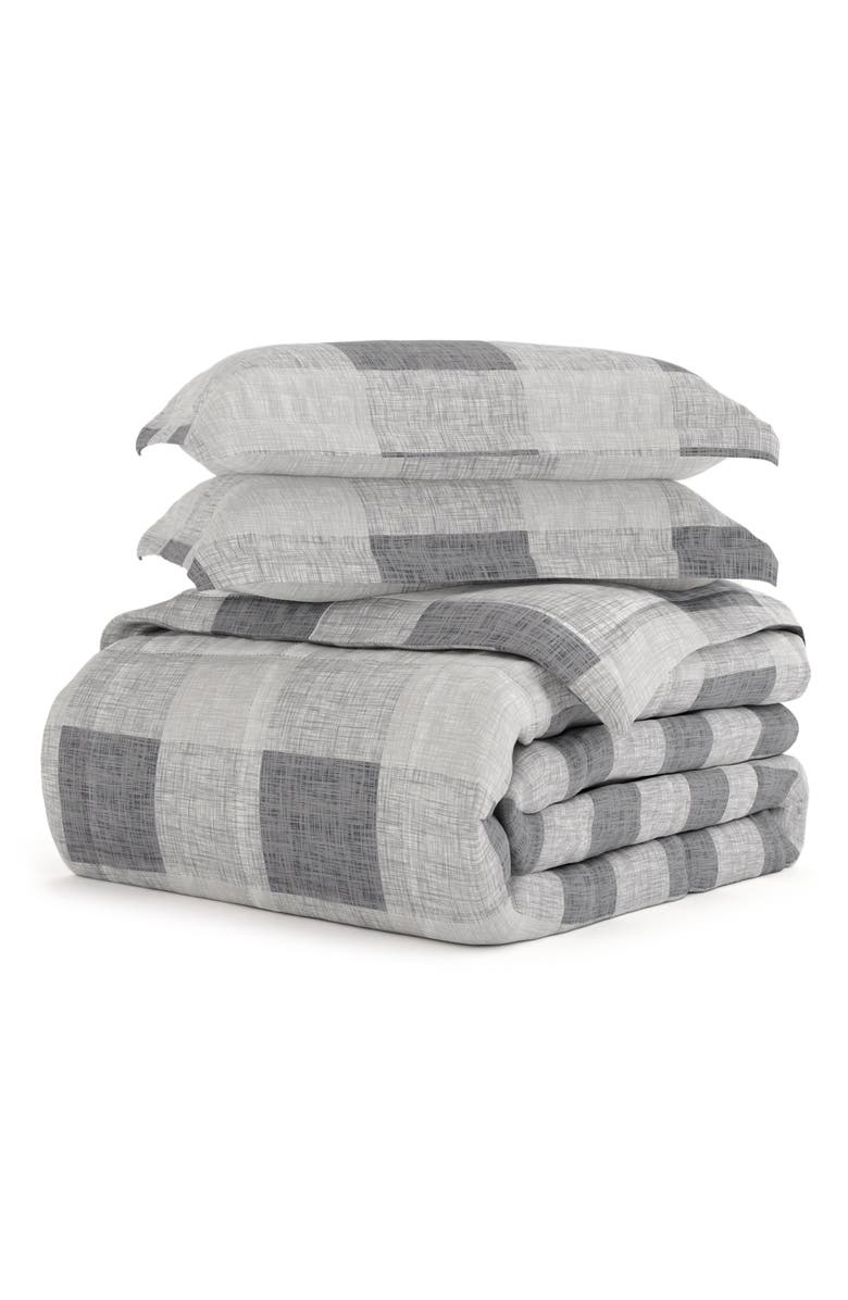HOMESPUN Gray Plaid Premium Microfiber Comforter Set, Main, color, Gray