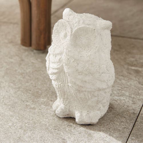 Napa Home & Garden Weathered Garden Owl In White