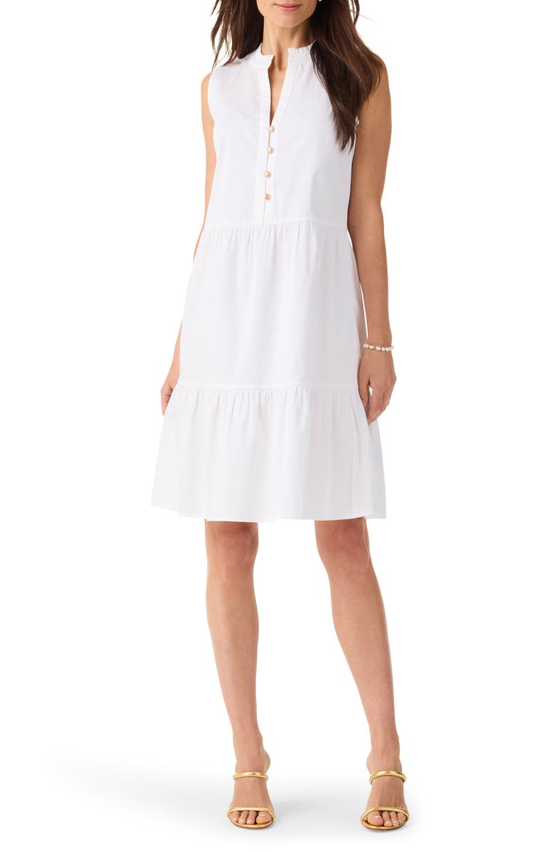 NIC+ZOE Tia Tiered Sleeveless Stretch Cotton Dress, Main, color, 