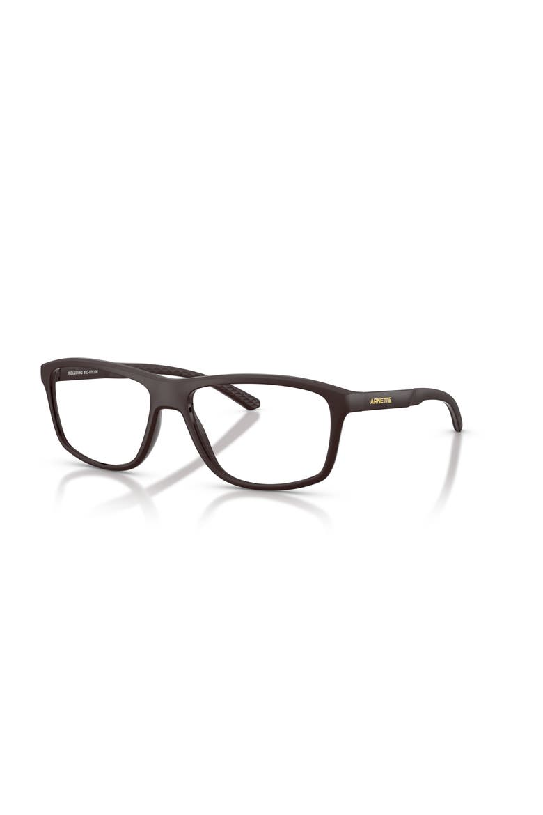 57mm Rectangle optical glasses, Main, color, Brown