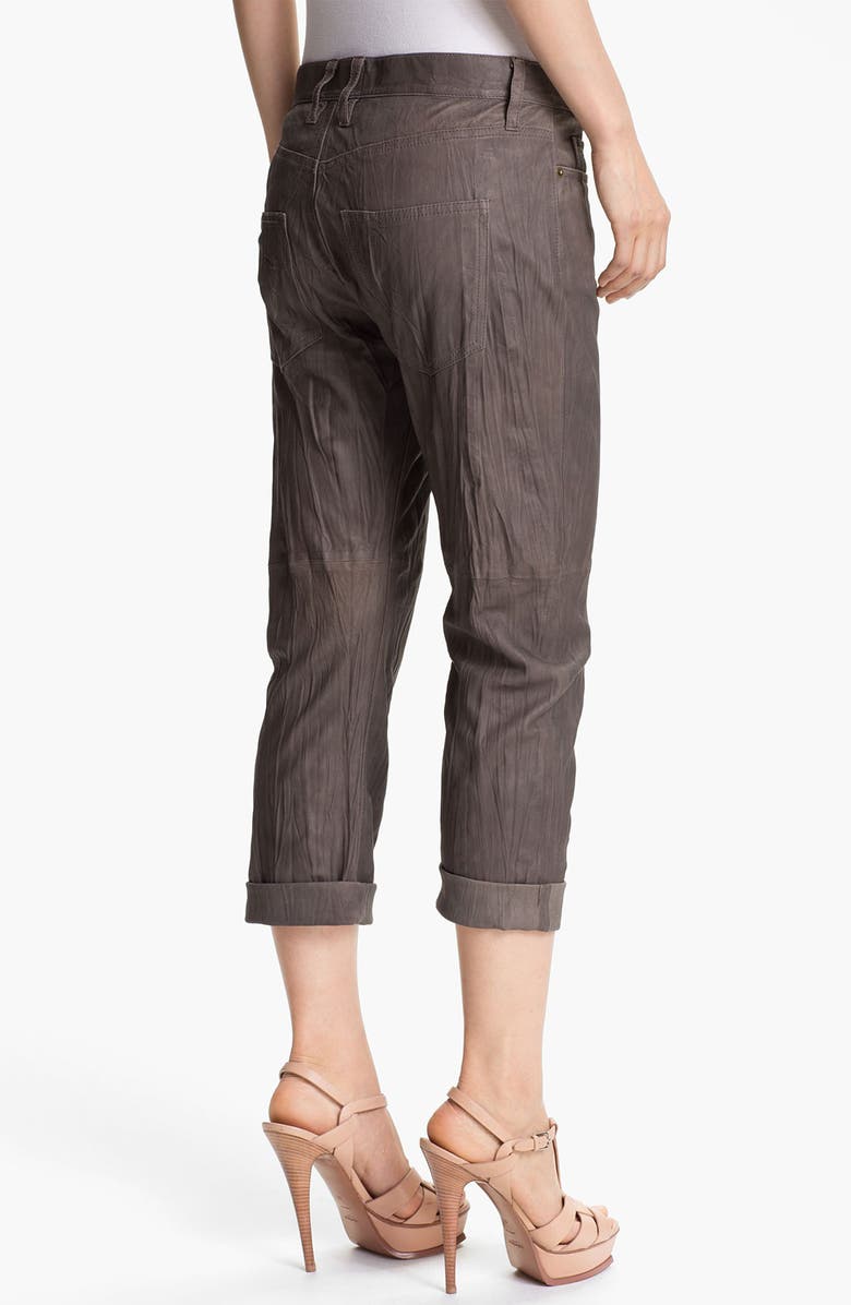 Current/Elliott 'The Boyfriend' Featherweight Leather Pants, Alternate, color, 