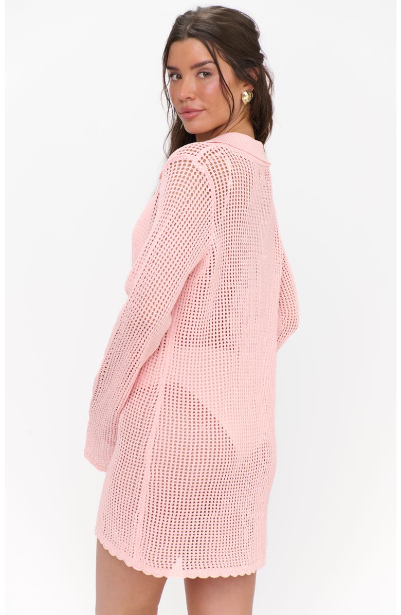 Show Me Your Mumu Button Up Coverup, Alternate, color, Peachy Pink Crochet