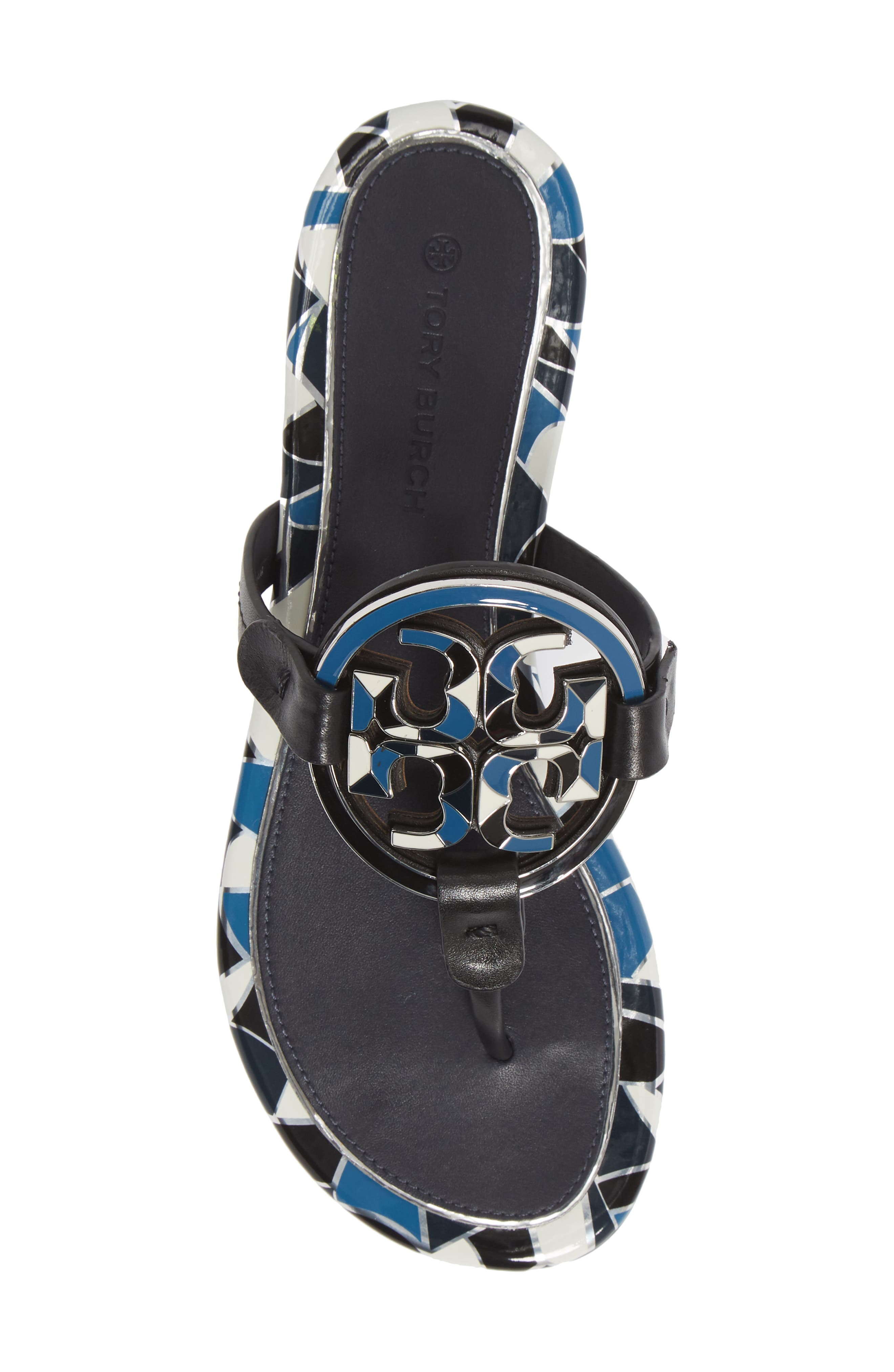 Tory Burch Miller Enamel Logo Sandal, Alternate, color, 