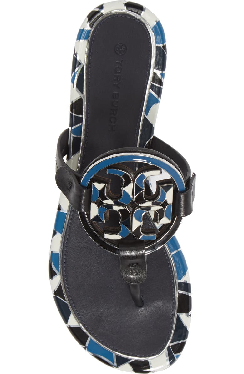 Tory Burch Miller Enamel Logo Sandal, Alternate, color,