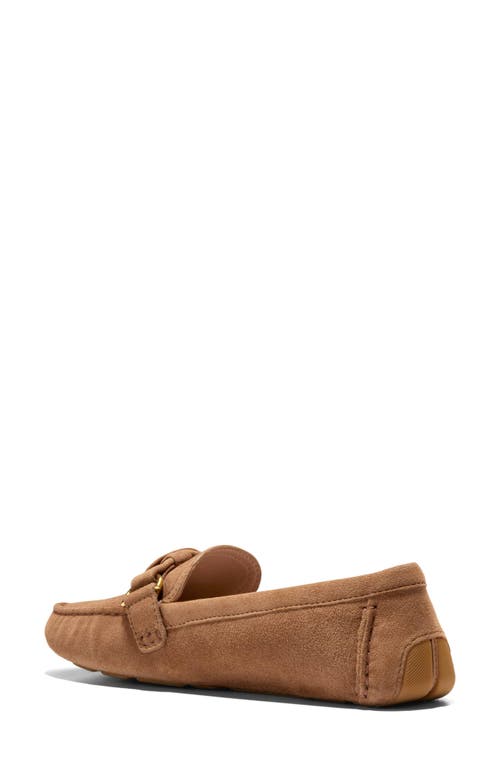 Cole Haan Emmie Knot Driver In Golden Honey Suede