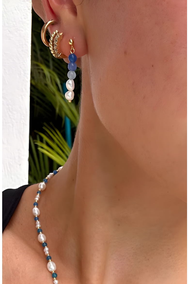 Aria Pearl Bead Earrings, Alternate, color, Gradient Blue