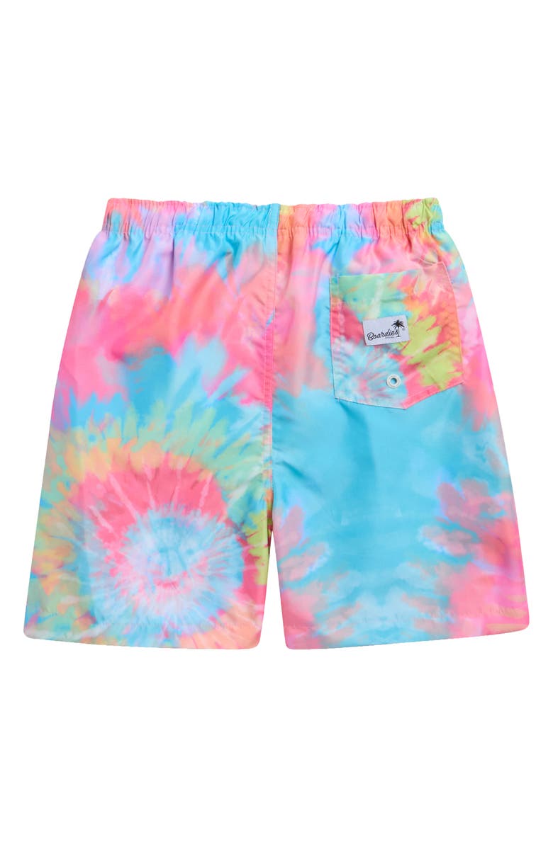 Boardies Kids' Tie Dye Swim Trunks, Alternate, color, Pink Multi Tie Dye