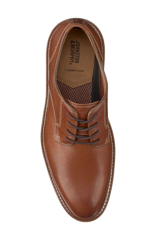 Johnston & Murphy Upton Plain Toe Derby In Tan Full Grain Tn